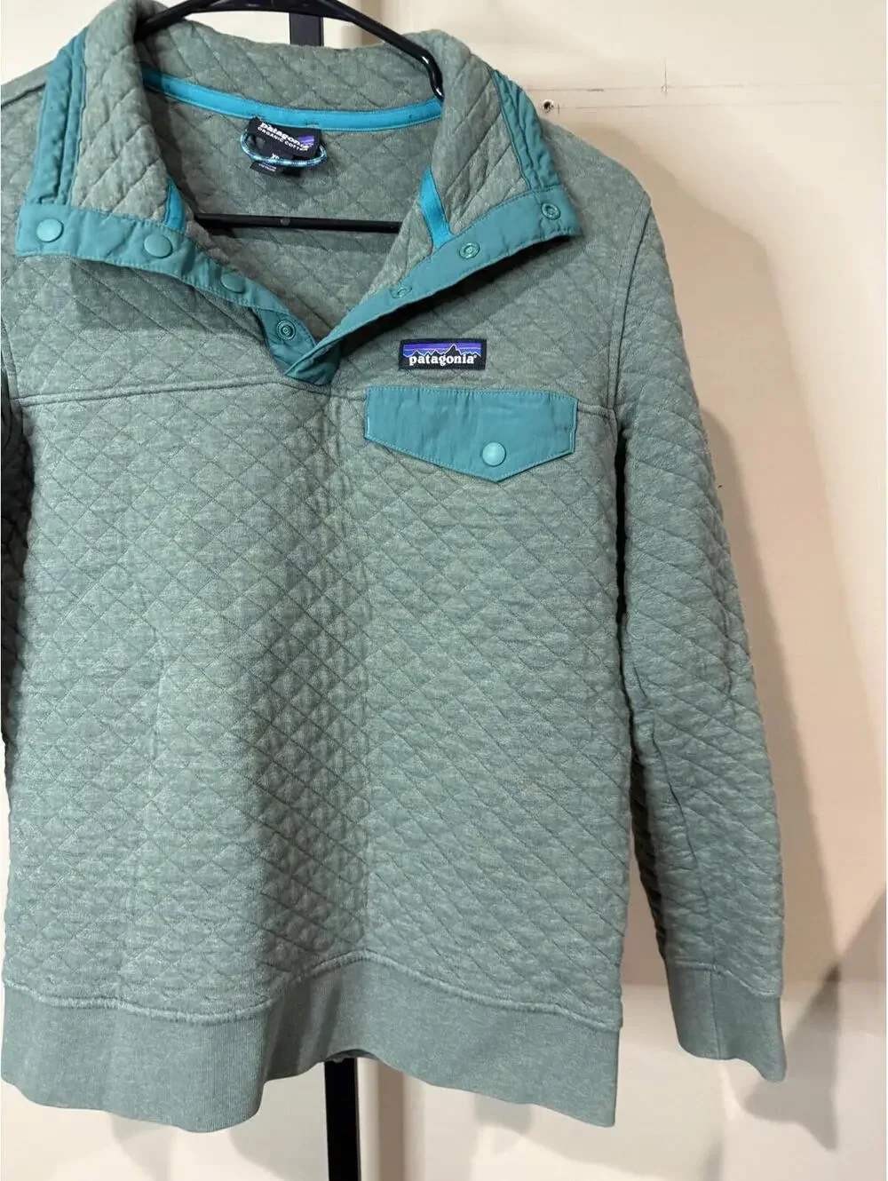 Patagonia Women's Green XS Quilted Pullover Jacket Organic Cotton